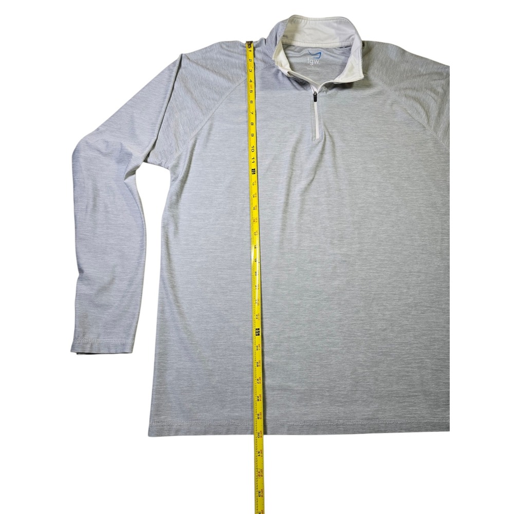 TGW Mens 1/4 Zip Golf Pullover Light Gray Heathered Long Sleeve Performance XL - Picture 5 of 6